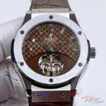 Perfect Replica Hublot Classic Fusion Chocolate Stamped Dial 45mm Tourbillon Watch
